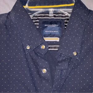 Denim & Flower Slim Fit Button Down M